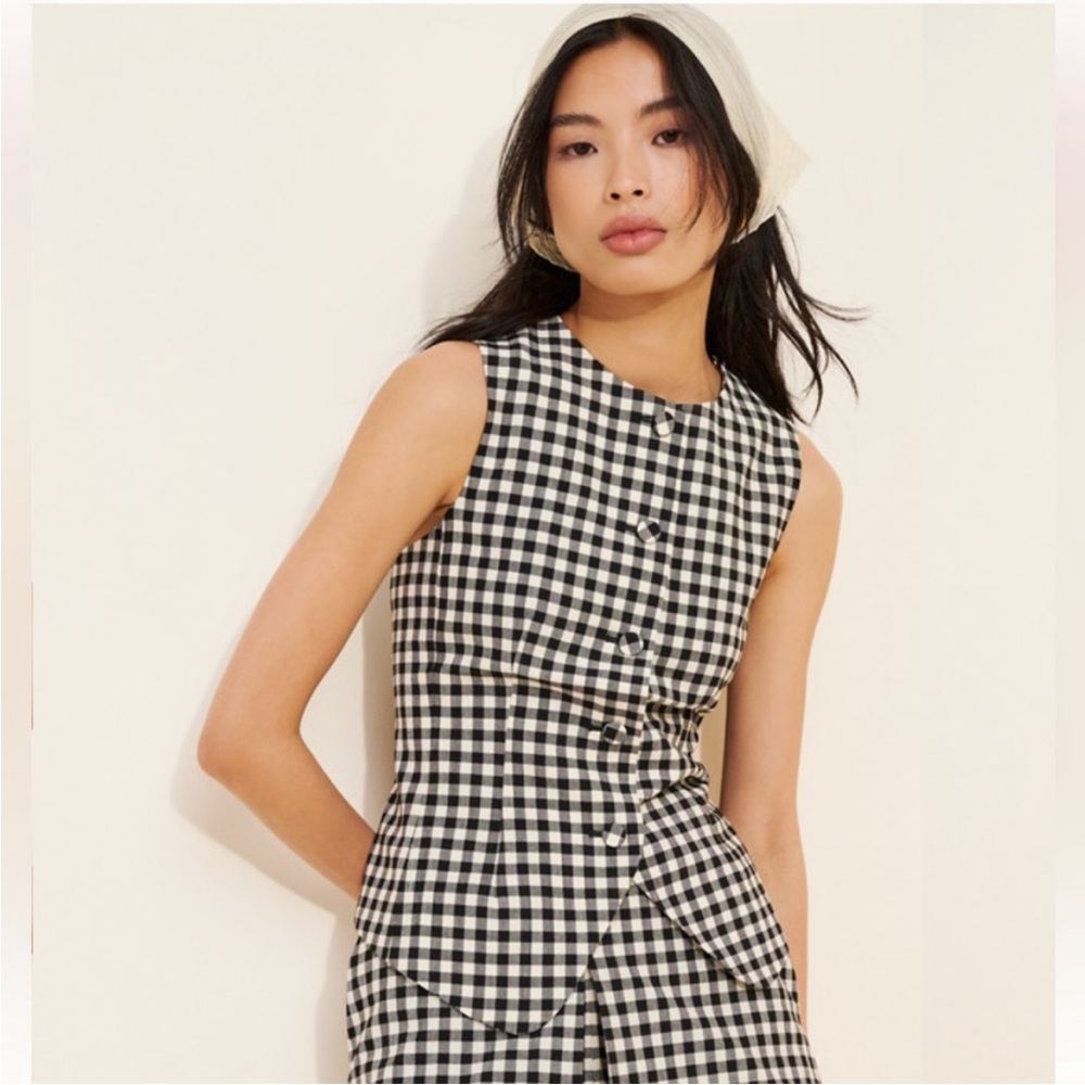 Madewell | Bayley Gingham Vest Blouse NWT